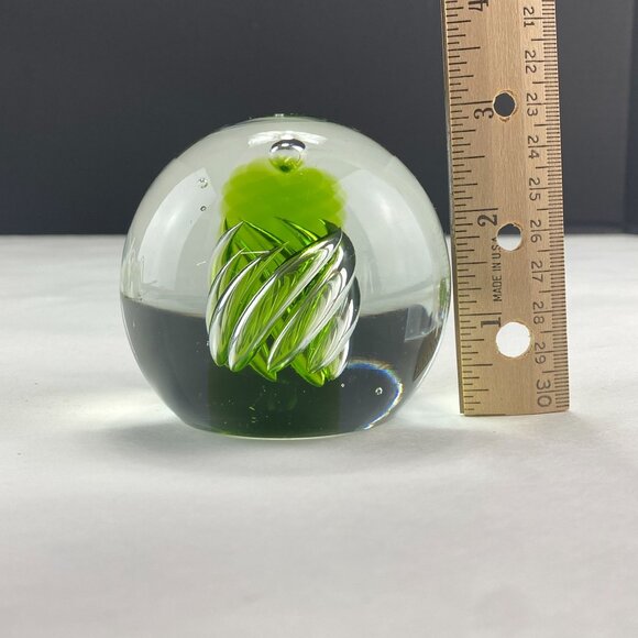 Vintage Blenko Corkscrew Green Glass Paperweight - Picture 8 of 8